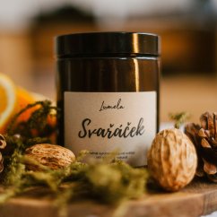 Sójová svíčka Svařáček v hnědém skle 180 ml