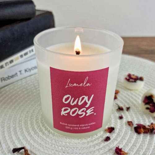 Sójová svíčka Oudy Rose 300 ml