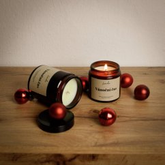 Sójová svíčka Vánoční čas v hnědém skle 180 ml