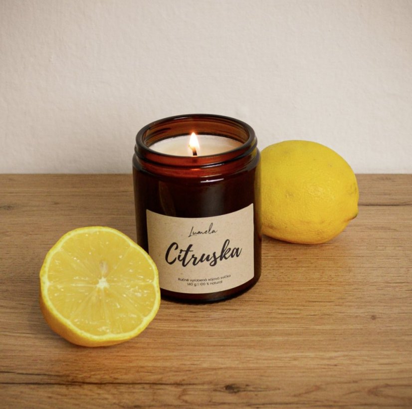 Sójová svíčka Citruska v hnědém skle 180 ml