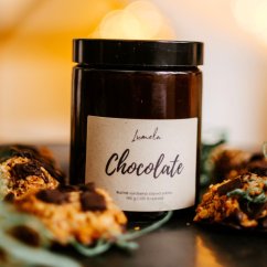 Sójová svíčka Chocolate v hnědém skle 180 ml