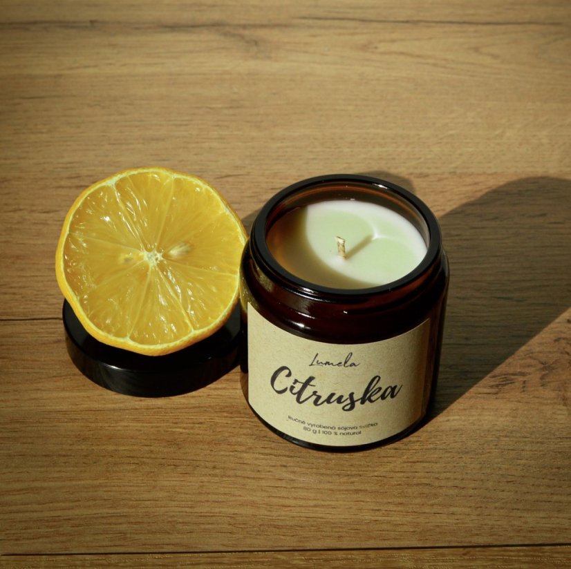 Sójová svíčka Citruska v hnědém skle 120 ml